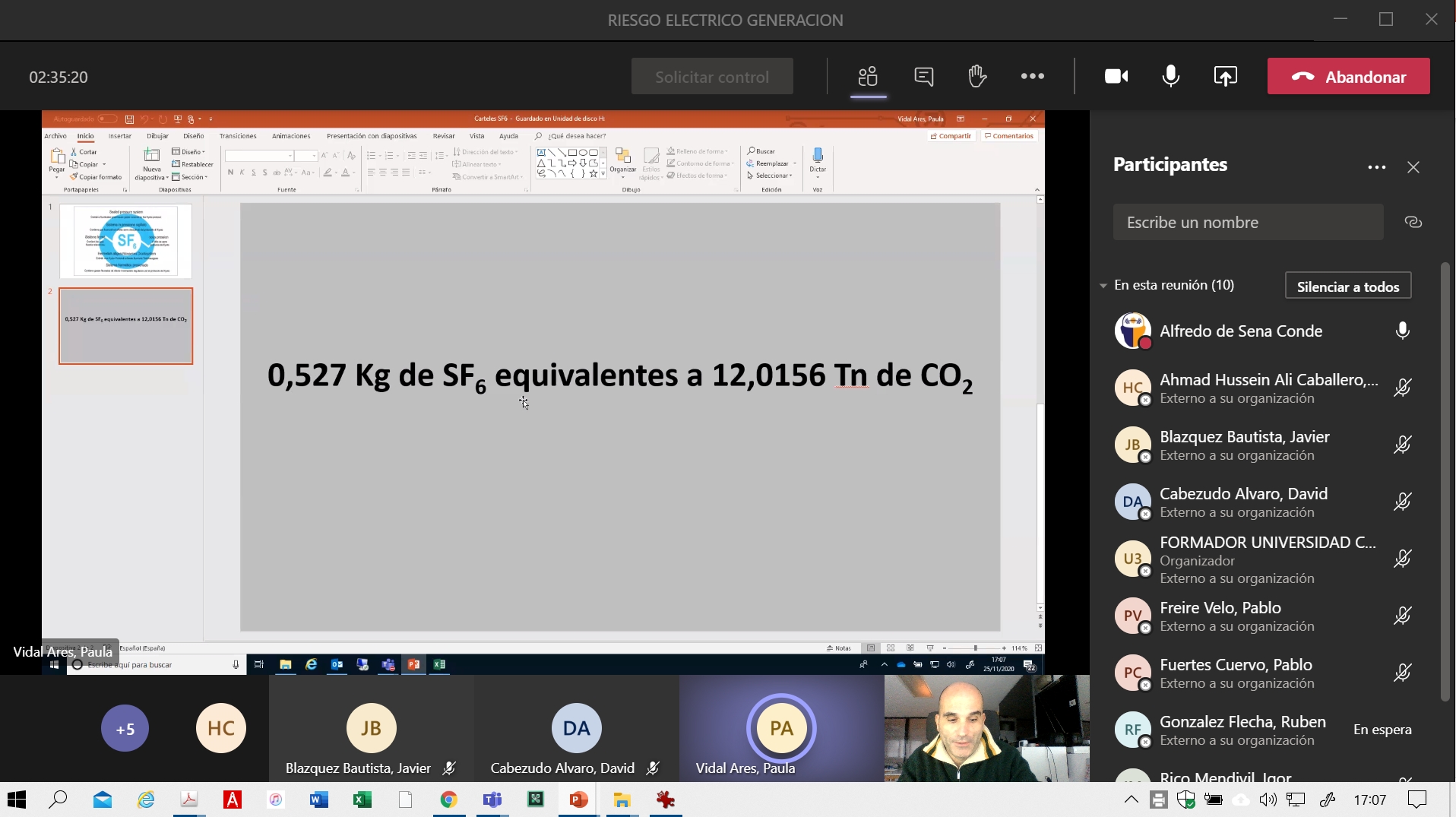 Curso RIESGO ELÉCTRICO EN GENERACIÓN de ASC formación (noviembre 2020)